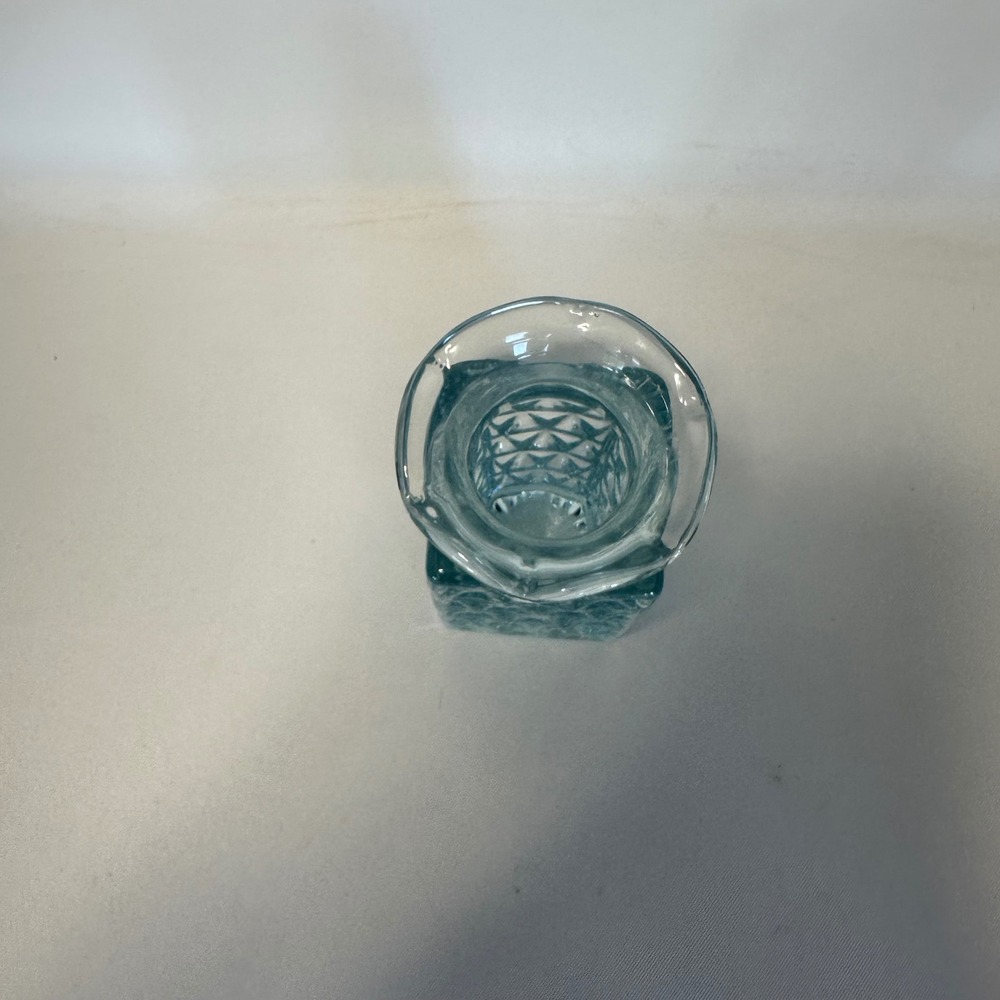 Vintage Pale Blue Apothecary Jar/Bottle Diamond Star Quilt Pattern 4.5" No Lid - Picture 5 of 8